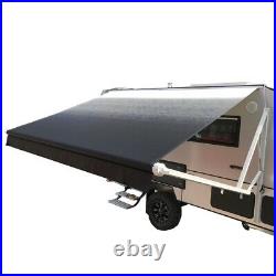 ALEKO 16'X8' Retractable Motorized RV or Patio Canopy Awning, Black Fade