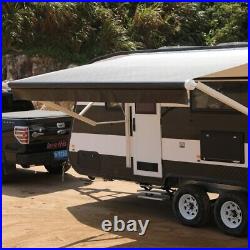 ALEKO 16'X8' Retractable Motorized RV or Patio Canopy Awning, Black Fade