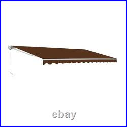 ALEKO 20 x 10 Feet Retractable Motorized Patio Awning Brown Color