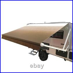 ALEKO 21'X8' Retractable Motorized RV or Home Patio Awning, White to Brown Fade