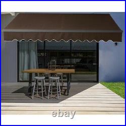 ALEKO Black Frame Retractable Home Patio Canopy Awning 13 x 10 ft Brown Color