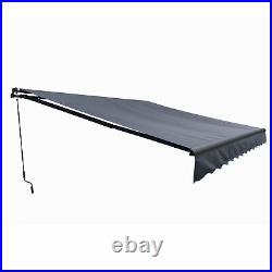 ALEKO Black Frame Retractable Home Patio Canopy Awning 13 x 10 ft Grey Color