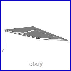 ALEKO Grey Retractable Patio Awning 12 X 10 ft Water-Resistant Deck Sunshade