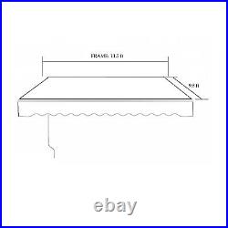 ALEKO Grey Retractable Patio Awning 12 X 10 ft Water-Resistant Deck Sunshade