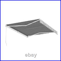 ALEKO Manual Retractable 12 x 10 ft Patio Awning Deck Sunshade Grey / White