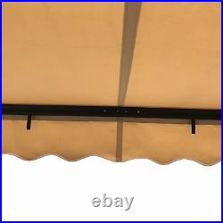ALEKO Motorized 13x10 ft Retractable Home Patio Black Frame Canopy Awning Beige