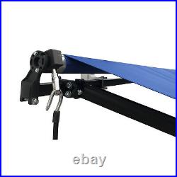 ALEKO Motorized Black Frame Retractable Home Patio Canopy Awning 10'x8' Blue