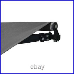 ALEKO Motorized Black Frame Retractable Home Patio Canopy Awning 12'x10' Grey