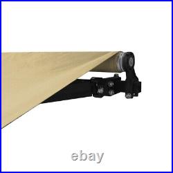 ALEKO Motorized Black Frame Retractable Home Patio Canopy Awning 12'x10' Ivory