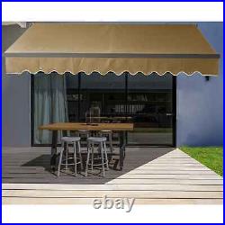 ALEKO Motorized Black Frame Retractable Home Patio Canopy Awning 12'x10' Sand