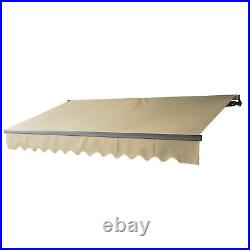 ALEKO Motorized Black Frame Retractable Home Patio Canopy Awning 16'x10' Ivory