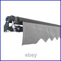 ALEKO Motorized Black Frame Retractable Home Patio Canopy Awning 20'x10' Grey