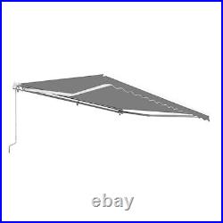 ALEKO Motorized Retractable 13 x 10 ft Patio Awning Grey Sunshade Canopy