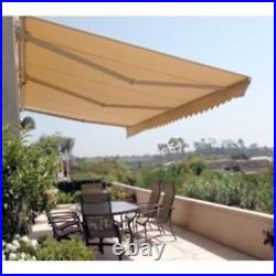 ALEKO Motorized Retractable 16 X 10 ft Patio Awning Sand Sunshade Canopy