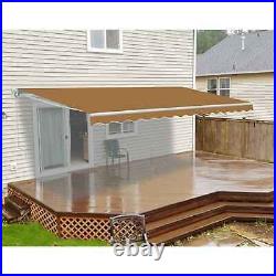 ALEKO Motorized Retractable 16 X 10 ft Patio Awning Sand Sunshade Canopy