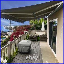 ALEKO Motorized Retractable 20 x 10 ft Patio Awning Grey Sunshade canopy