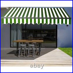 ALEKO Motorized Retractable Home Patio Canopy Awning 16'x10' Green/White