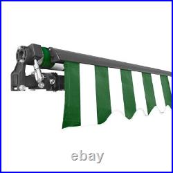 ALEKO Motorized Retractable Home Patio Canopy Awning 16'x10' Green/White