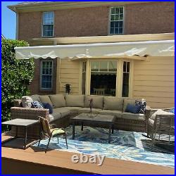 ALEKO Motorized Retractable Patio Awning 16 X 10 Ft Ivory Color