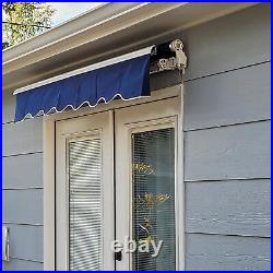 ALEKO Motorized Retractable Patio Awning 20 X 10 Ft Blue Color