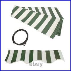ALEKO Motorized Retractable Patio Awning 20 X 10 Ft Green and White Stripe
