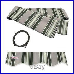 ALEKO Motorized Retractable Patio Awning 20 X 10 Ft Multistripe Green Color