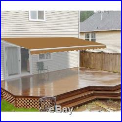 ALEKO Motorized Retractable Patio Awning 20 X 10 Ft Sand Color