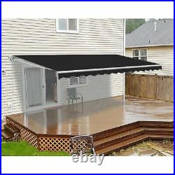 ALEKO Refurbished 10 X 8 Ft Retractable Home Patio Canopy Awning Black Color