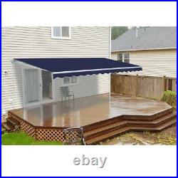 ALEKO Refurbished 13 X 10 Ft Retractable Home Patio Canopy Awning Blue