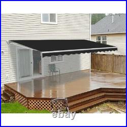 ALEKO Refurbished 20X10 Ft Retractable Motorized Patio Awning Black Color