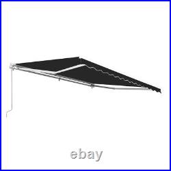 ALEKO Refurbished 20X10 Ft Retractable Motorized Patio Awning Black Color
