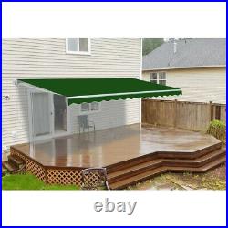 ALEKO Refurbished Outdoor 20X10 Ft Retractable Motorized Patio Awning Green