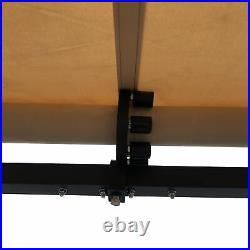 ALEKO Retractable 10 x 8 feet Home Patio Canopy Black Frame Awning Beige