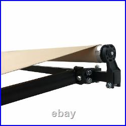 ALEKO Retractable 10 x 8 feet Home Patio Canopy Black Frame Awning Beige