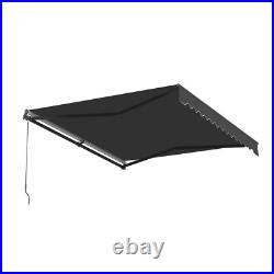 ALEKO Retractable Home Garden Patio Canopy Awning 12 x 10 ft Black Color