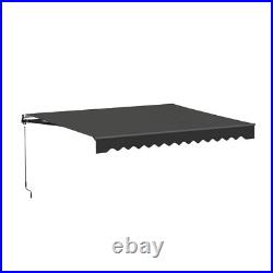 ALEKO Retractable Home Garden Patio Canopy Awning 12 x 10 ft Black Color
