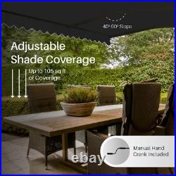 ALEKO Retractable Home Garden Patio Canopy Awning 12 x 10 ft Black Color