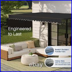 ALEKO Retractable Home Garden Patio Canopy Awning 12 x 10 ft Black Color
