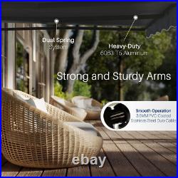 ALEKO Retractable Home Garden Patio Canopy Awning 12 x 10 ft Black Color