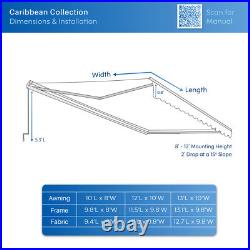 ALEKO Retractable Home Garden Patio Canopy Awning 12 x 10 ft Black Color ALEKO Retractable Home Garden Patio Canopy Awning 12 x 10 ft Black Color