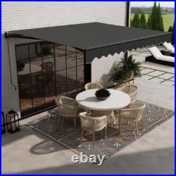 ALEKO Retractable Home Garden Patio Canopy Awning 12 x 10 ft Black Color