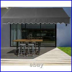 ALEKO Retractable Home Garden Patio Canopy Awning 13x10 ft Black Color Sunshade