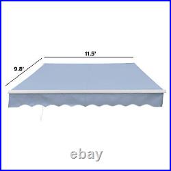 ALEKO Retractable Home Patio 12 x 10 feet Awning Silver Gray Canopy Sunshade