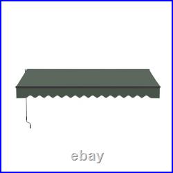 ALEKO Retractable Home Patio 13 x 10 feet Awning Green Canopy Black Frame