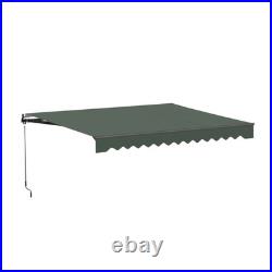 ALEKO Retractable Home Patio 13 x 10 feet Awning Green Canopy Black Frame