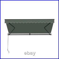 ALEKO Retractable Home Patio 13 x 10 feet Awning Green Canopy Black Frame
