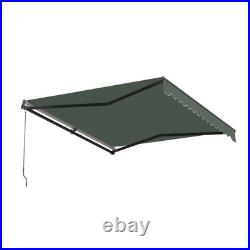 ALEKO Retractable Home Patio 13 x 10 feet Awning Green Canopy Black Frame