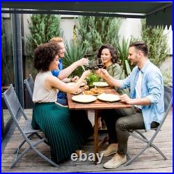 ALEKO Retractable Home Patio 13 x 10 feet Awning Green Canopy Black Frame