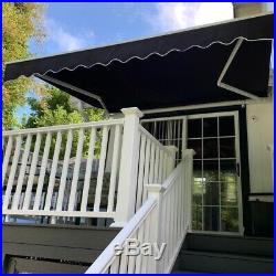 ALEKO Retractable Home Patio Canopy Awning 10 x 8 Feet Black Color
