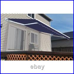 ALEKO Retractable Motorized Home Patio Canopy Awning 12 X 10 Ft Blue